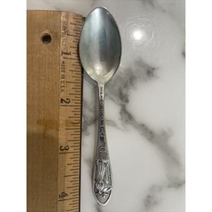 Souvenir Spoon Plymouth Mass John Alden & Priscilla Sterling Silver Pilgrims